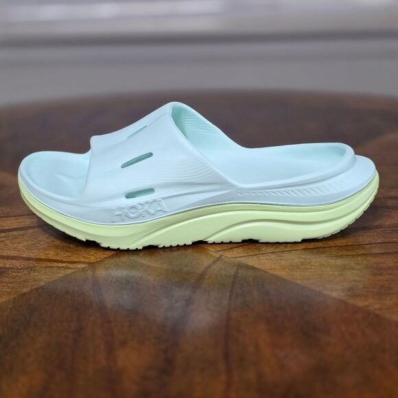 Hoka Ora Recovery Slide 3 Sandals Aqua Breeze Celery Green Men's 9 Clifton New - Picture 7 of 14